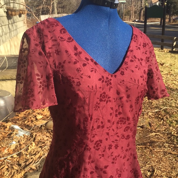 Caren Desirée Company Dresses & Skirts - Sheer and floral velour teared vintage dress 8